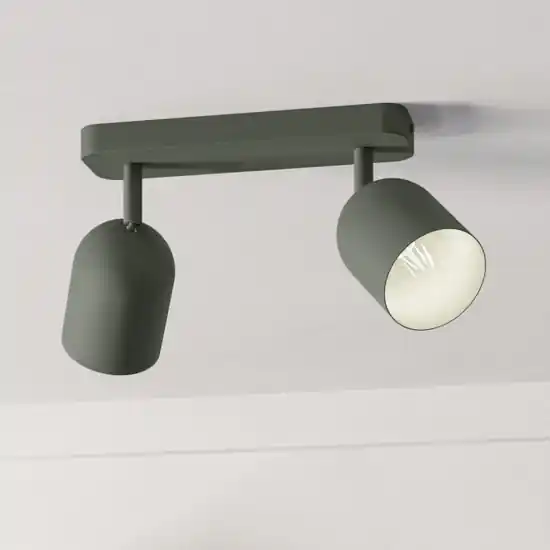 Plafoniera da soffitto verde con 2 faretti orientabili eglo tilston Prezzo Ridotto