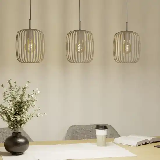 Economico Lampadario 3 pendenti a sospensione sabbia moderno per sala da pranzo eglo romazzina
