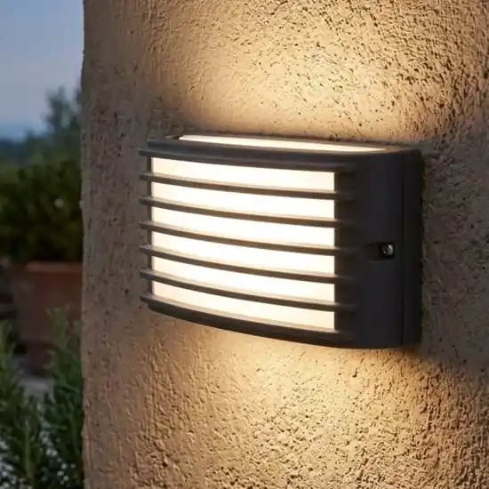 Di Tendenza Applique rettangolare per esterno grafite design griglia led 3000k ip65