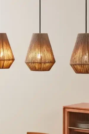 Lampadario 2 pendenti di tessuto marrone eglo alderney per sala da pranzo A Buon Prezzo