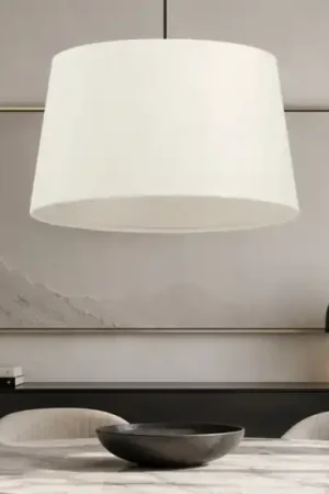 Compra Adesso Lampadario a sospensione paralume cono di tessuto bianco eglo febres