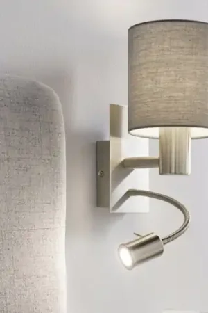 Applique grigio per comodino camera da letto moderna con luce da lettura orientabile eglo pasteri Economico