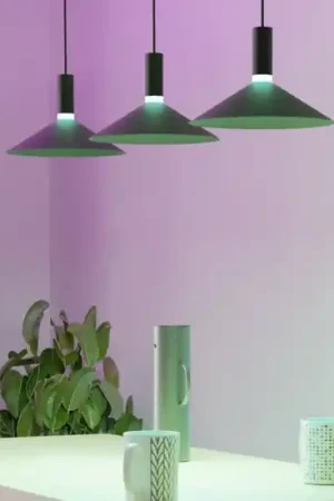 Lampadario 3 pendenti nero led rgb 2700k a 6500k controllo app eglo conomavilla per sala da pranzo Compra Oggi Stesso