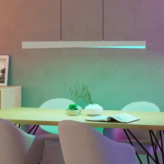 Di Tendenza Lampadario barra a sospensione grigio led rgb 2700k a 6500k controllo remoto app