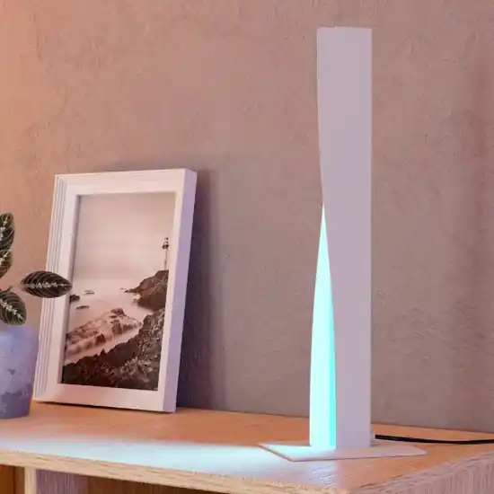 Lampada da tavolo grigia design moderna led rgb 2700 a 6500k controllo remoto app eglo bolognano Esclusivo