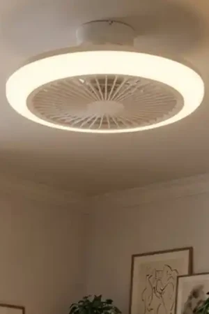 Ventilatore con plafoniera bianco con telecomando led cct eglo salvador Offerta