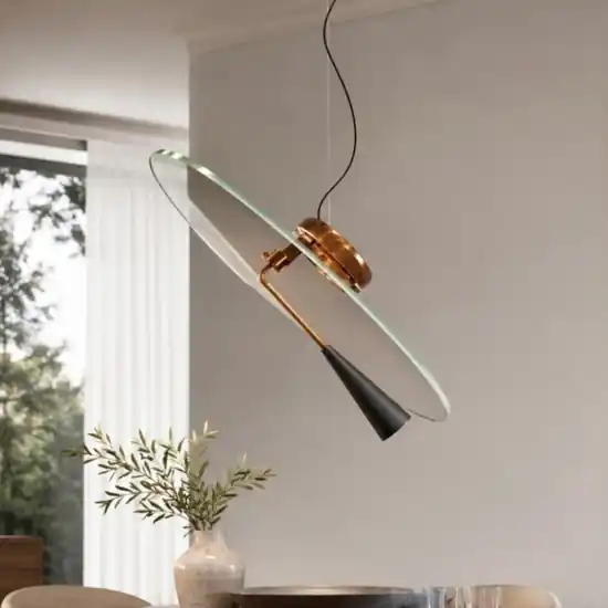 Affare Lampadario moderno per tavolo da pranzo stilnovo bascula led 3000k bronzo