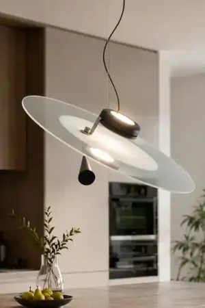 Compra Oggi Stesso Lampadario moderno disco led cct nickel stilnovo bascula