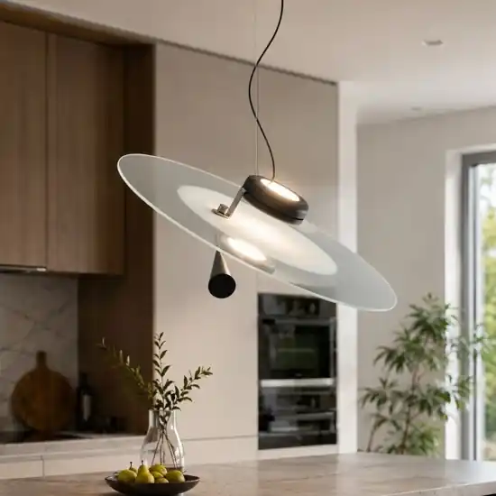 Compra Oggi Stesso Lampadario moderno disco led cct nickel stilnovo bascula
