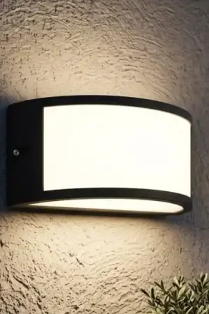 Applique da esterno moderna design curvo top light cairo nera Esclusivo