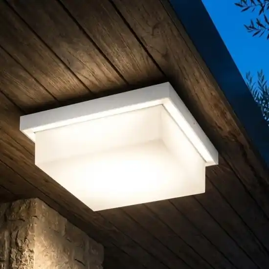 Top light plafoniera per esterno miami bianca quadrata Offerta