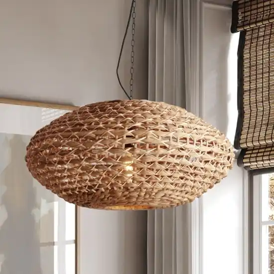 A Buon Prezzo Lampadario di rattan e giacinto essiccato per soggiorno