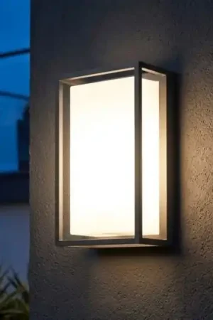 Applique per esterno balcone rettangolare antracite moderna isyluce ip65 Affare