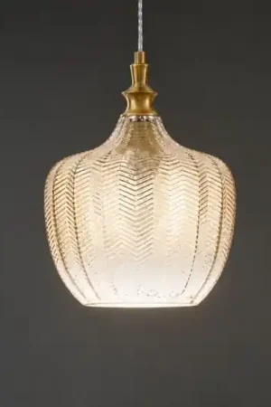 A Buon Prezzo Lampada di vetro champagne sfumato design contemporaneo a sospensione