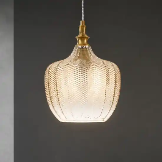 A Buon Prezzo Lampada di vetro champagne sfumato design contemporaneo a sospensione