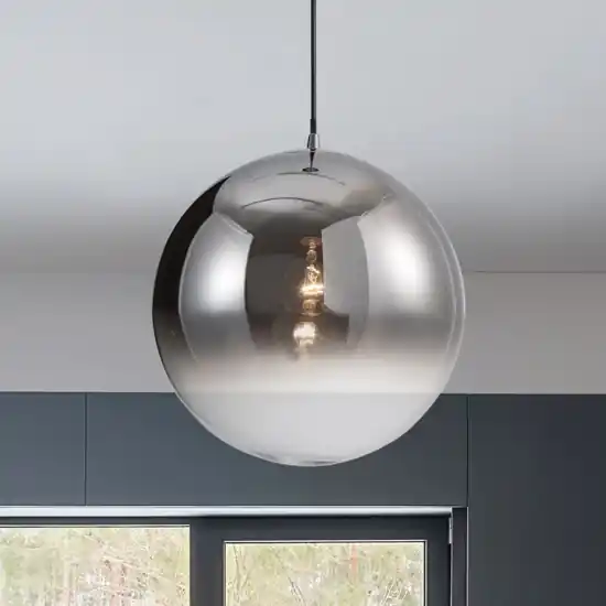 Miglior Prezzo Lampadario boccia in vetro cromo 30 cm