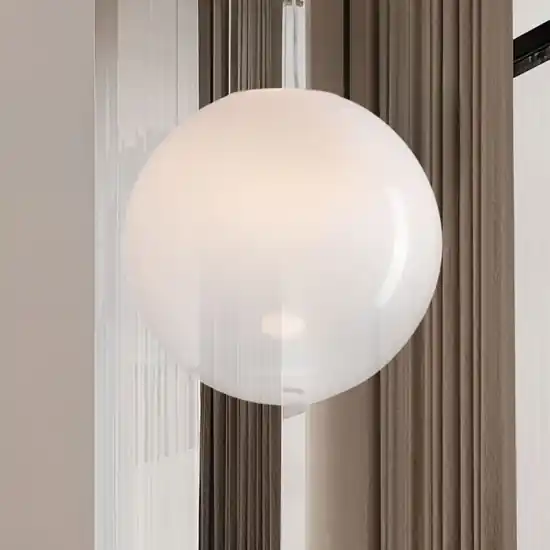 Lampadario sfera bianco sfumato in vetro 50 cm led 15w 3000k dimmerabile Ultima Occasione