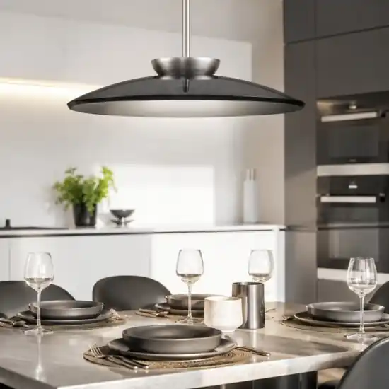 Ultime Pezzi Lampadario per cucina disco di vetro fume design moderno led 21w 3000k dimmerabile