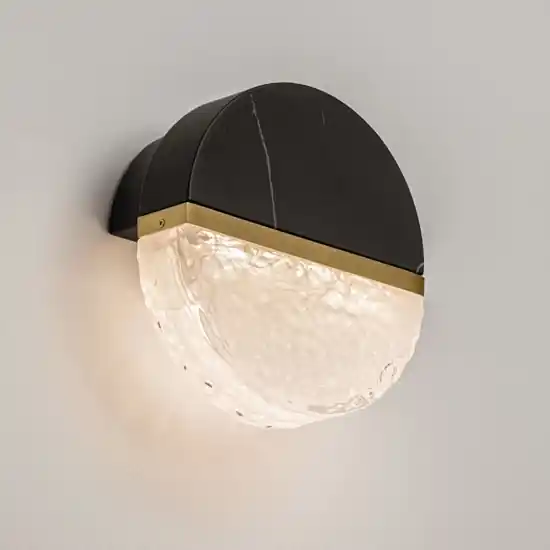 Applique da parete marmo nero e vetro dettagli in oro contemporaneo Prezzo Conveniente