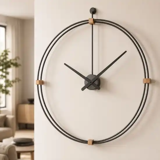 Orologio da parete design moderno rotondo tortora 60cm Prezzo Scontato
