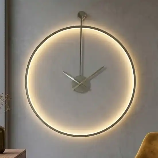 Orologio rotondo da parete tortora moderno retroilluminato 60cm Compra Online