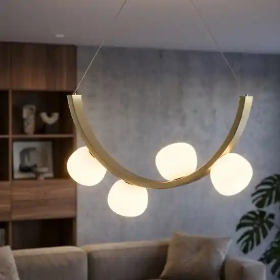 Vivida lampadario moderno sunset 24w 3000k dimmerabile oro spazzolato Prezzo Ridotto