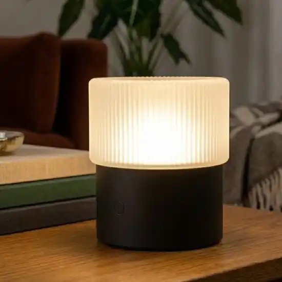 Promozione Vivida lampada da tavolo pilastro vetro bianco led dimmerabile cct