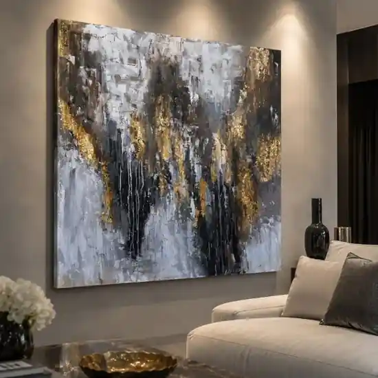 Quadro materia di luce 120x120 cm astratto moderno dipinto a rilievo Saldi