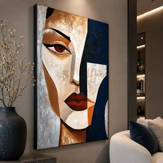 Must-Have Quadro fascino silenzioso 100x150 cm dipinto moderno materico verticale per salone