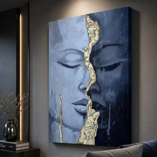 Quadro sguardo interiore 100x150 cm materico dipinto a rilievo per salone Prezzo Scontato