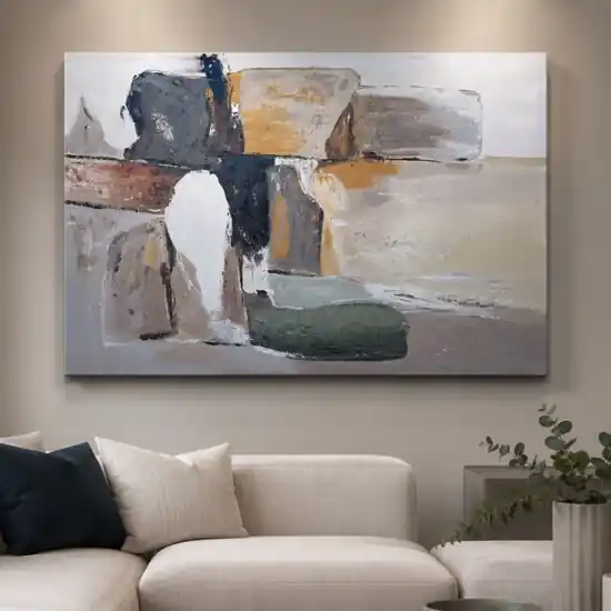 Quadro orizzonte astratto 80x120 cm dipinto moderno materico a rilievo Offerta Speciale