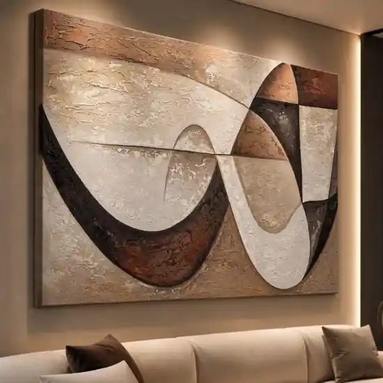 Popolare Quadro materia e forma astratto moderno 80x120 cm dipinto materico a rilievo