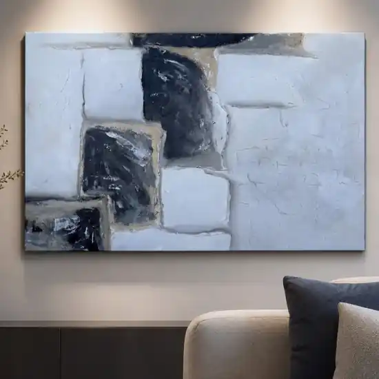 Quadro moderno architettura astratta 80x120 cm pittura materica a rilievo Saldi