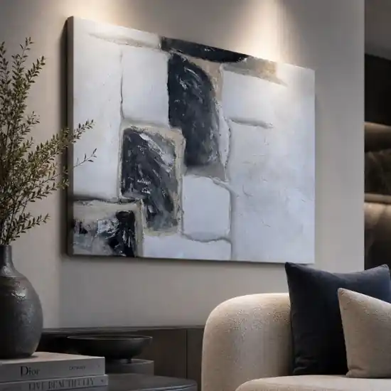 Quadro per salone 100x150 cm dipinto materico architettura astratta Subito Disponibile
