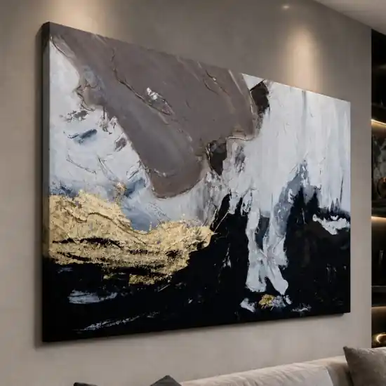 Prezzo Di Fabbrica Quadro moderno astratto materia notturna 80x120 cm dipinto materico a rilievo