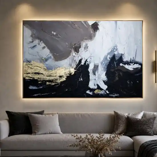Prezzo Conveniente Quadro materia notturna 100x150 cm astratto moderno materico per salone