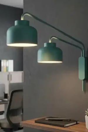 Applique da parete a due luci orientabili dimmerabile con telecomando vivida bottone petrolio Ultime Pezzi
