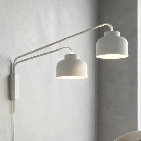 Vivida applique bottone a due luci bianca orientabile led dimmerabile con telecomando Offerta Limitata