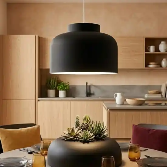 Vivida bottone lampadario da cucina dimmerabile nero biemissione con telecomando Popolare
