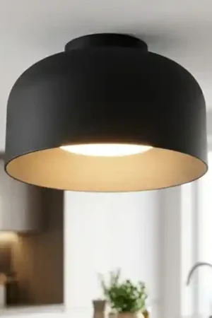 Vivida bottone plafoniera nera moderna a soffitto led dimmerabile con telecomando Bestseller