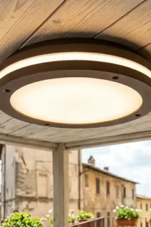 Top light soho plafoniera per esterno corten moderna rotonda A Buon Prezzo