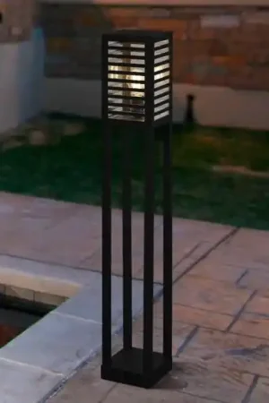 Acquista Ora Lampione da giardino moderno IP44 nero E27 H100 cm