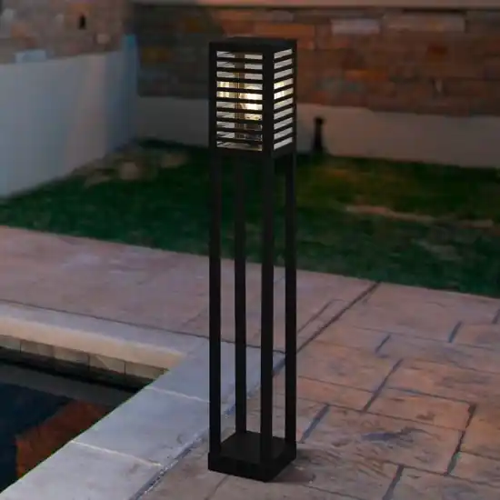 Acquista Ora Lampione da giardino moderno IP44 nero E27 H100 cm