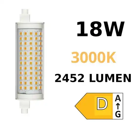 Life lampadina r7s 118 led 18w 3000k 2454 lumen ottica 320 Affare