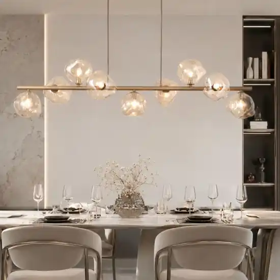 Vendita Finale Lampadario a sospensione design moderno sabbia vetri cognac per soggiorno