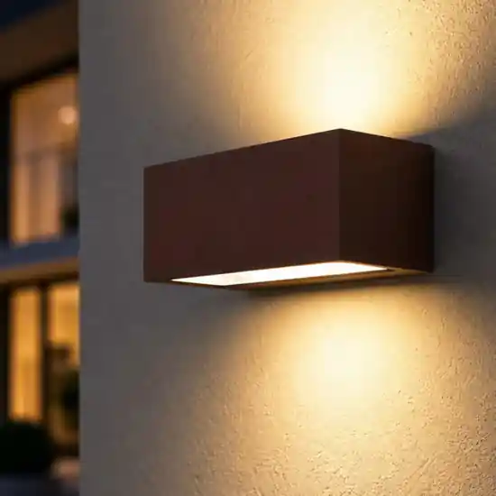 Bestseller Applique rettangolare per esterno balcone moderna corten top light spa
