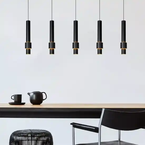 Compra Oggi Stesso Lampadario nero per tavolo da cucina moderna 5 luci led 2700k