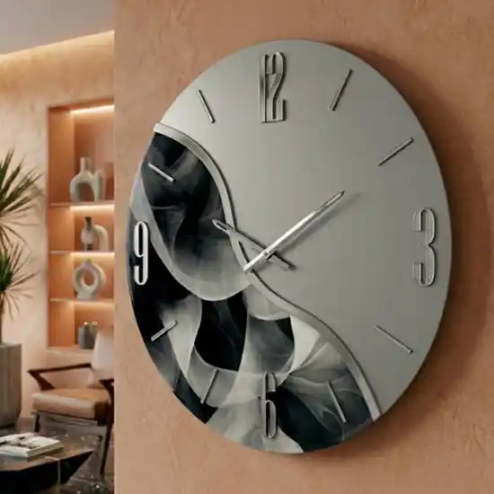 Offerta Limitata Orologio da parete moderno resina effetto marmo per soggiorno rotondo 70cm