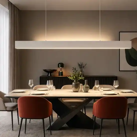 Lampadarioa sospensione bianco sottile per tavolo ufficio led 2700k dimmerabile Saldi