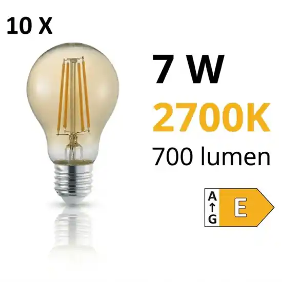 Offerta Speciale Confezione da 10 lampadine led e27 7w 2700k 700 lumen dimmerabile